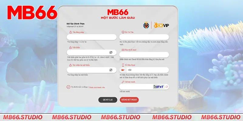 Hướng dẫn đăng ký tài khoản MB66 chỉ với 3 bước